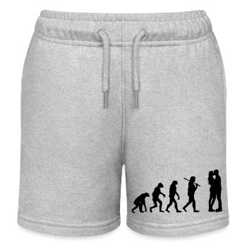 Die Evolution der Liebe - Kinder Organic Joggingshorts Mini Bolter von Stanley/Stella - Grau meliert - Vorne