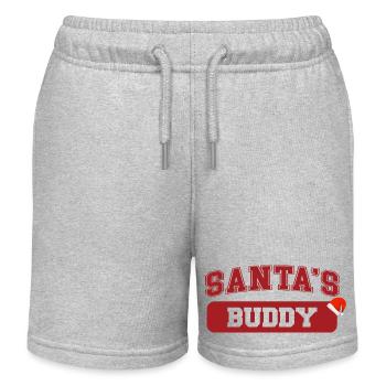 Santa's Buddy Christmas Gift Christmas Outfit - Kids Organic Sweat Shorts by Stanley/Stella - heather grey - Front