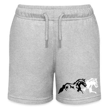 Chevaux Etalon Jument Poulain - Short de jogging enfant bio Stanley/Stella - gris chiné - Devant