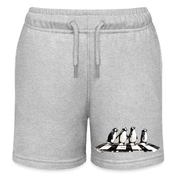 Pinguine - Kinder Organic Joggingshorts Mini Bolter von Stanley/Stella - Grau meliert - Vorne