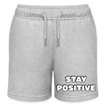 Stay Positive Cloud-Typografie - Kinder Organic Joggingshorts Mini Bolter von Stanley/Stella - Grau meliert - Vorne