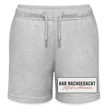 Hab nachgedacht – Jetzt ist es schlimmer - Kinder Organic Joggingshorts Mini Bolter von Stanley/Stella - Grau meliert - Vorne