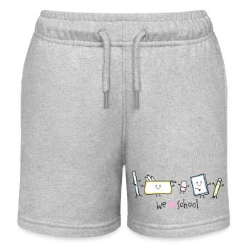 W die Schule! - Kinder Organic Joggingshorts Mini Bolter von Stanley/Stella - Grau meliert - Vorne