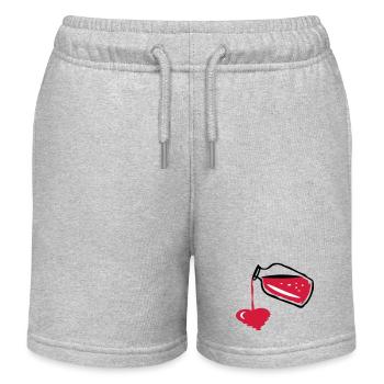 Love potion in a glass bottle & liquid heart - Kids Organic Sweat Shorts by Stanley/Stella - heather grey - Front