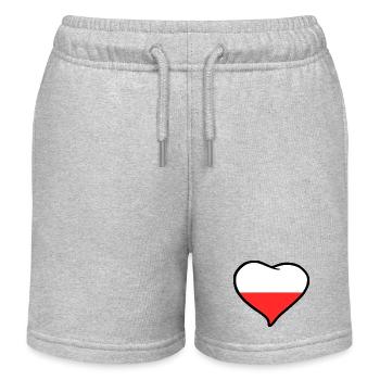 Polen Flagge - Kinder Organic Joggingshorts Mini Bolter von Stanley/Stella - Grau meliert - Vorne