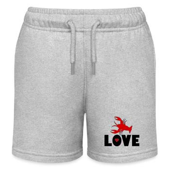 I Love Lobster-Love Seafood-Best seafood - Kids Organic Sweat Shorts by Stanley/Stella - heather grey - Front