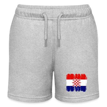 Kroatien hrvatska kroatien hrv hr zagreb geteilte Flagge - Kinder Organic Joggingshorts Mini Bolter von Stanley/Stella - Grau meliert - Vorne