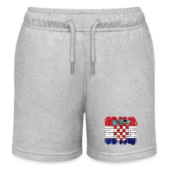 Kroatien hrvatska kroatien hrv hr zagreb geteilte Flagge - Kinder Organic Joggingshorts Mini Bolter von Stanley/Stella - Grau meliert - Vorne