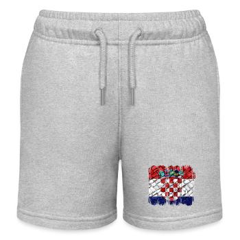 Kroatien hrvatska kroatien hrv hr zagreb geteilte Flagge - Kinder Organic Joggingshorts Mini Bolter von Stanley/Stella - Grau meliert - Vorne