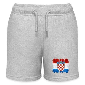 Kroatien hrvatska kroatien hrv hr zagreb geteilte Flagge - Kinder Organic Joggingshorts Mini Bolter von Stanley/Stella - Grau meliert - Vorne