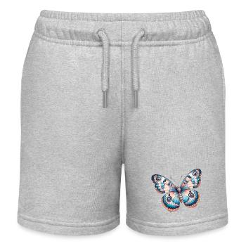 Butterfly, flower - Légèreté Envolée - Kids Organic Sweat Shorts by Stanley/Stella - heather grey - Front