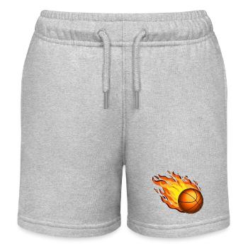 Basketball en feu - Short de jogging enfant bio Stanley/Stella - gris chiné - Devant