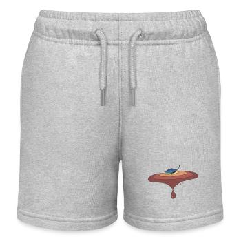 Leaf on the water with drops - Kids Organic Sweat Shorts by Stanley/Stella - heather grey - Front
