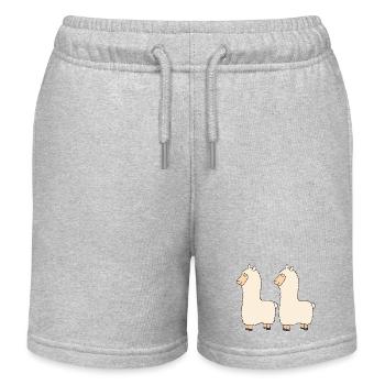 Lama Double Pack - Kids Organic Sweat Shorts by Stanley/Stella - heather grey - Front