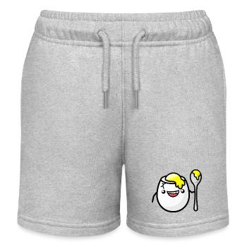 Breakfast egg while doing your hair - Kids Organic Sweat Shorts by Stanley/Stella - heather grey - Front
