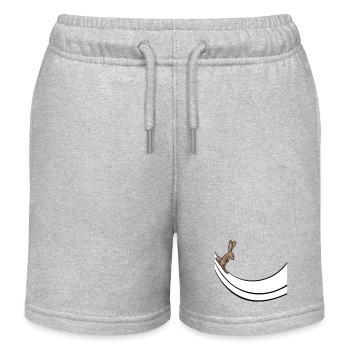Bunny Ski Bunny Ski Jumping Ramp Skiing Snow - Kids Organic Sweat Shorts by Stanley/Stella - heather grey - Front