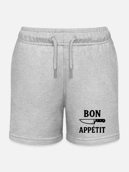Bon appétit - Short de jogging enfant bio Stanley/Stella - gris chiné
