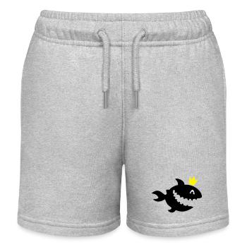 shark - Kids Organic Sweat Shorts by Stanley/Stella - heather grey - Front