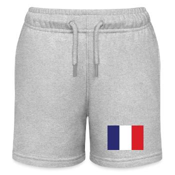France flag - Kids Organic Sweat Shorts by Stanley/Stella - heather grey - Front