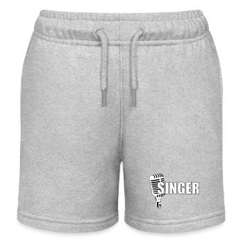 Singer - Music - Kids Organic Sweat Shorts by Stanley/Stella - heather grey - Front