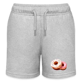Bunter Donut-Print auf Freizeitkleidung - Kinder Organic Joggingshorts Mini Bolter von Stanley/Stella - Grau meliert - Vorne