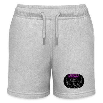 Visage d’art au trait - FLOU - Short de jogging enfant bio Stanley/Stella - gris chiné - Devant