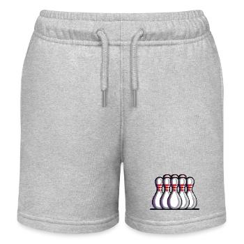 Pixel Bowling Pins - Kids Organic Sweat Shorts by Stanley/Stella - heather grey - Front