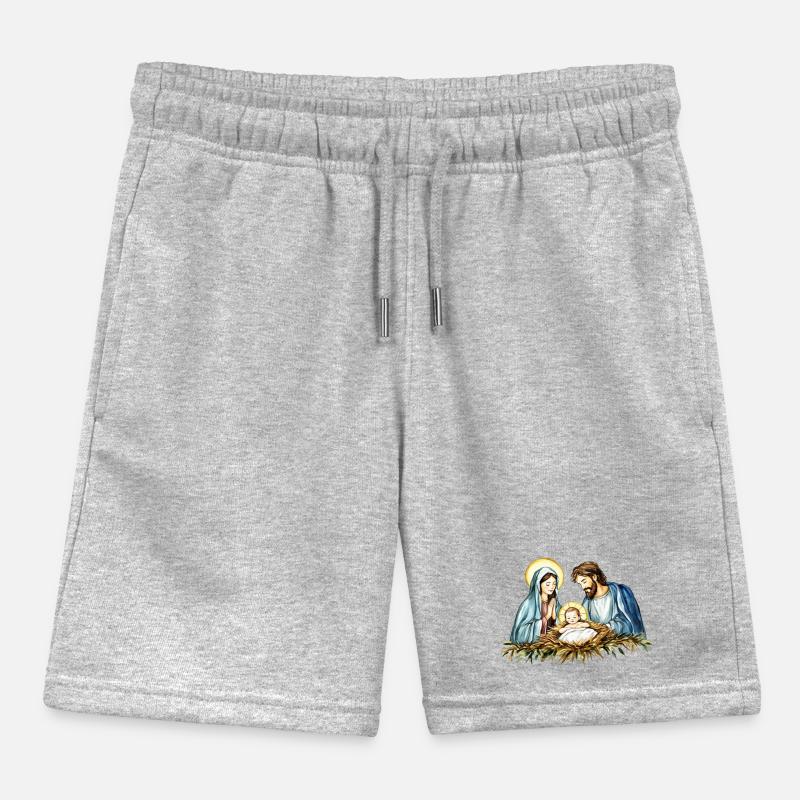 Pull de Noël Noël à la Crèche Jésus Short de jogging enfant bio Stanley/Stella