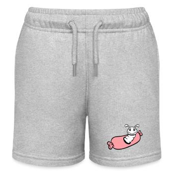 trou de chenille saucisse saucisses grill faim manger - Short de jogging enfant bio Stanley/Stella - gris chiné - Devant