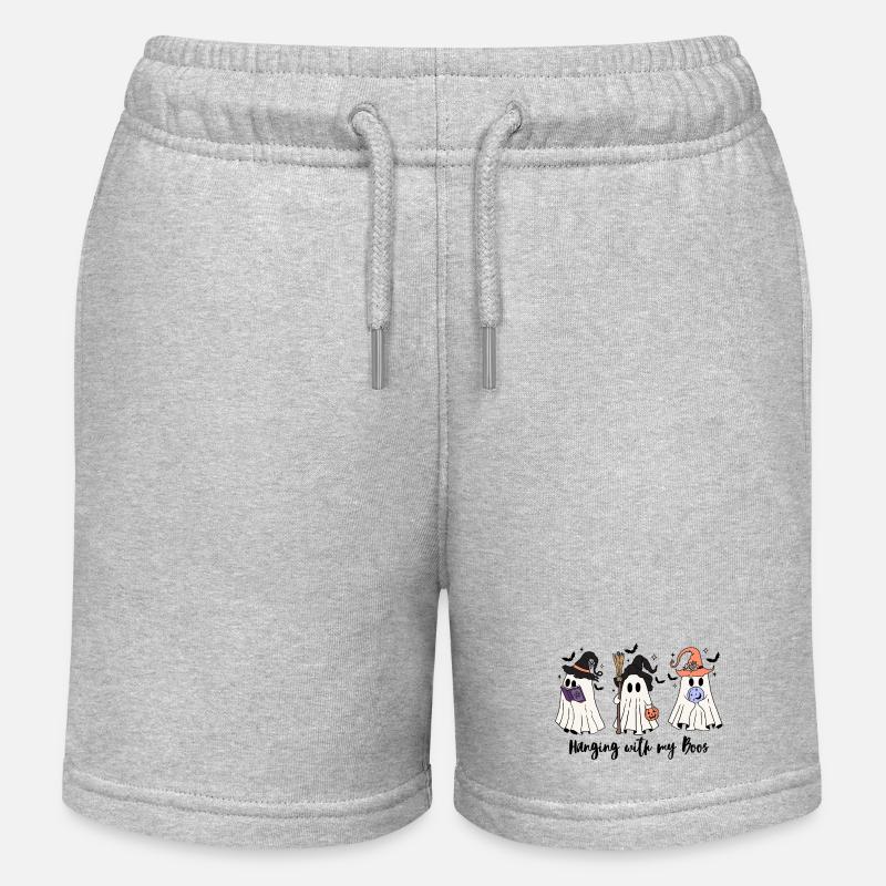 🧙 ♀️ Witchy Ghost Squad – Effrayant et mignon 👻 - Short de jogging enfant bio Stanley/Stella - gris chiné