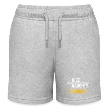 Chanukkah Hanukkah Hanukah - Kinder Organic Joggingshorts Mini Bolter von Stanley/Stella - Grau meliert - Vorne