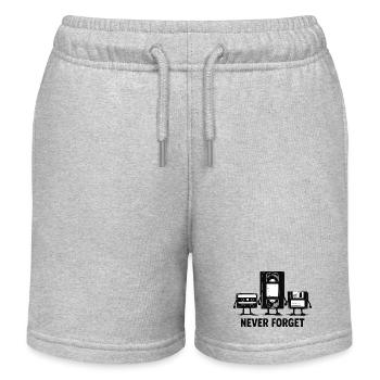 Never Forget Retro Tech - Kinder Organic Joggingshorts Mini Bolter von Stanley/Stella - Grau meliert - Vorne