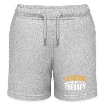 Kickboxing Ist Meine Therapie - Kinder Organic Joggingshorts Mini Bolter von Stanley/Stella - Grau meliert - Vorne