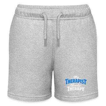 Mein Therapeut braucht Therapie - Kinder Organic Joggingshorts Mini Bolter von Stanley/Stella - Grau meliert - Vorne
