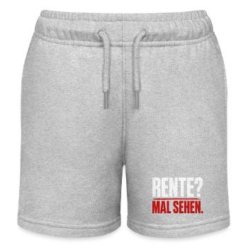 Rente? Mal Sehen – Kontrast-Typo - Kinder Organic Joggingshorts Mini Bolter von Stanley/Stella - Grau meliert - Vorne