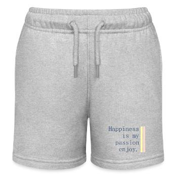 Happiness ist meine Leidenschaft - Kinder Organic Joggingshorts Mini Bolter von Stanley/Stella - Grau meliert - Vorne