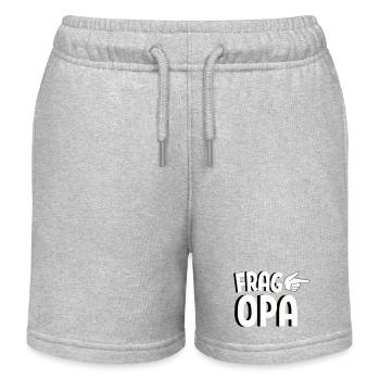 Frag Opa! Lustiges Familien Spruch Design - Kinder Organic Joggingshorts Mini Bolter von Stanley/Stella - Grau meliert - Vorne