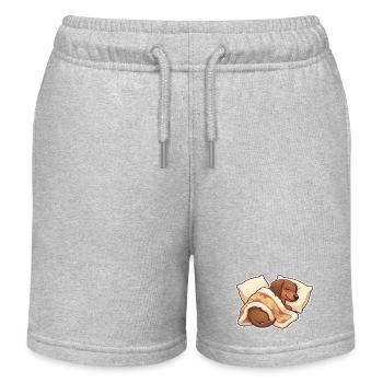 Dackel Schlafen - Kinder Organic Joggingshorts Mini Bolter von Stanley/Stella - Grau meliert - Vorne
