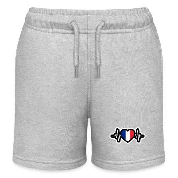 France Battement de Coeur Sticker - Short de jogging enfant bio Stanley/Stella - gris chiné - Devant