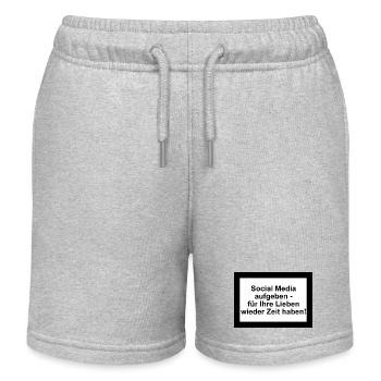 Social Media Pause Für Liebe - Kinder Organic Joggingshorts Mini Bolter von Stanley/Stella - Grau meliert - Vorne