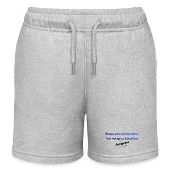 Ändere deine Perspektive, nicht deine Richtung | Insp - Kinder Organic Joggingshorts Mini Bolter von Stanley/Stella - Grau meliert - Vorne