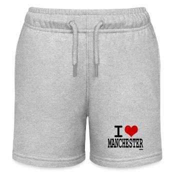 i love manchester - Kinder Organic Joggingshorts Mini Bolter von Stanley/Stella - Grau meliert - Vorne