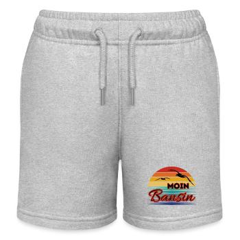 Moin Basin with Seagull in Retro Style Bansin - Kids Organic Sweat Shorts by Stanley/Stella - heather grey - Front