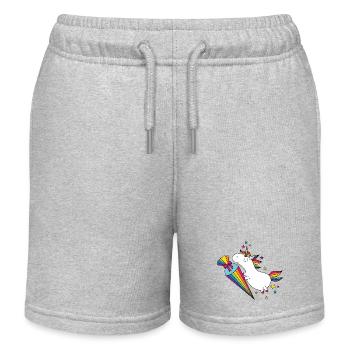 Unicorn École École École Cône de sucre - Short de jogging enfant bio Stanley/Stella - gris chiné - Devant