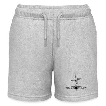 Fischreiher Vogel Silhouette - Kinder Organic Joggingshorts Mini Bolter von Stanley/Stella - Grau meliert - Vorne