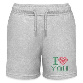 i love you with heart - Kinder Organic Joggingshorts Mini Bolter von Stanley/Stella - Grau meliert - Vorne