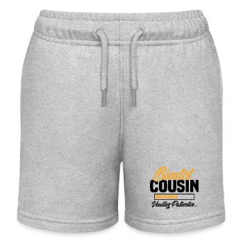 Bientôt cousin veuillez patienter - Short de jogging enfant bio Stanley/Stella - gris chiné - Devant
