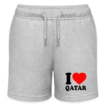 I love qatar - Short de jogging enfant bio Stanley/Stella - gris chiné - Devant