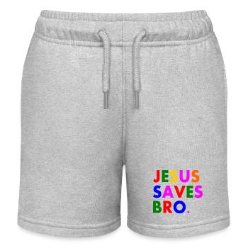 Jesus saves bro - Short de jogging enfant bio Stanley/Stella - gris chiné - Devant
