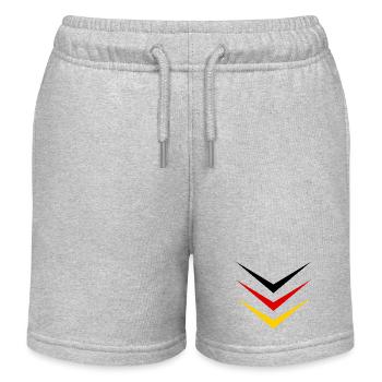 Germany Flag Sport Stripe - Kids Organic Sweat Shorts by Stanley/Stella - heather grey - Front